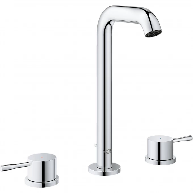 Смеситель для раковины GROHE ESSENCE+ на 3 отверстия с донным клапаном и высоким изливом, хром 20299001 Смеситель для раковины GROHE ESSENCE+ на 3 отверстия с донным клапаном и высоким изливом, хром 20299001