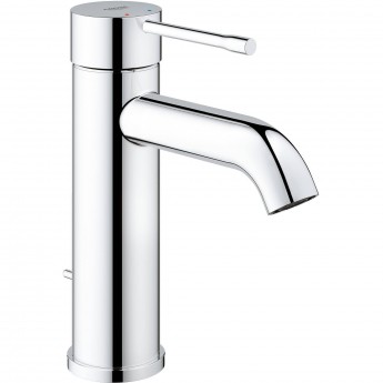 Смеситель для раковины GROHE ESSENCE+ с низким изливом и донным клапаном, хром