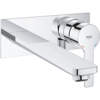 Внешняя часть смесителя для раковины GROHE LINEARE NEW на 2 отверстия, настенный монтаж, хром (23444001)